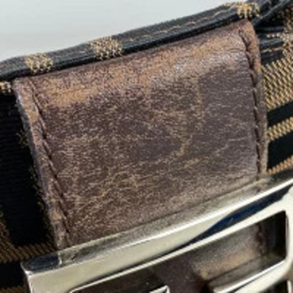 Fendi Hobo Zucca Bag Handbag Brown Shoulder Canvas Brown